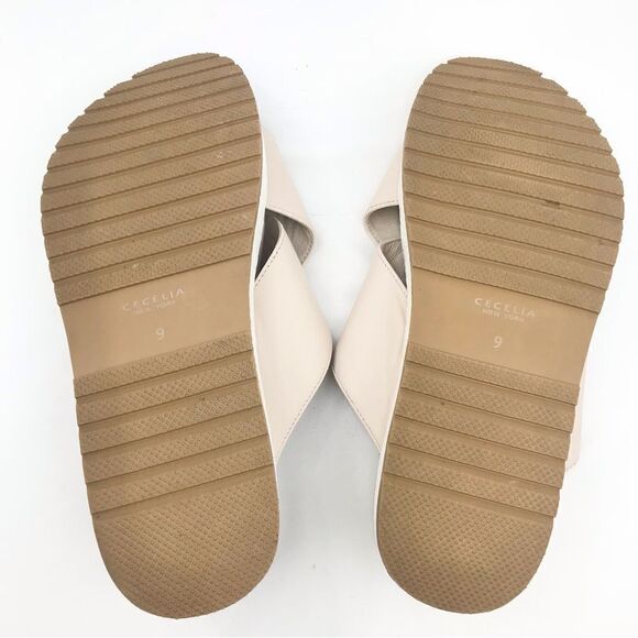 Cecelia New York LIMA Light Taupe Chunky Crisscross Platform Slide Sandals - Picture 10 of 14